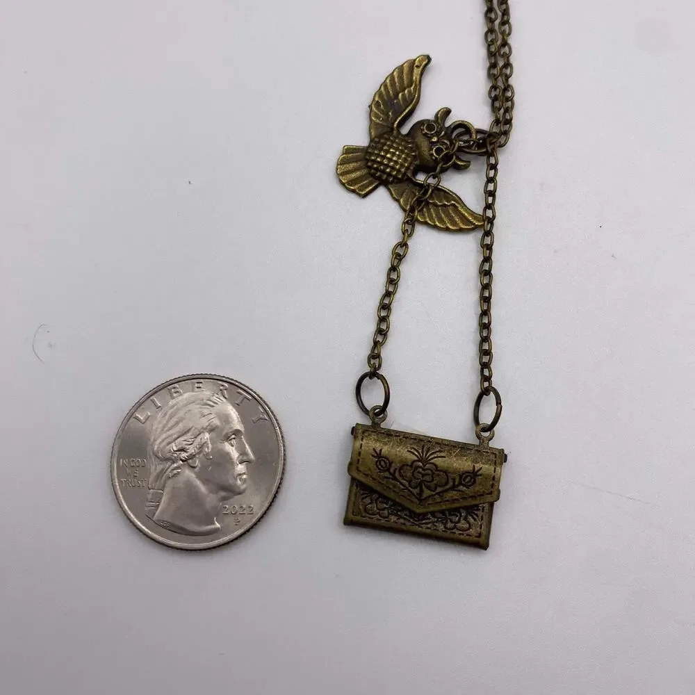2 Hogwarts‎ Letter Harry Potter Owl With Envelope Pendant Vintage Style Necklace
